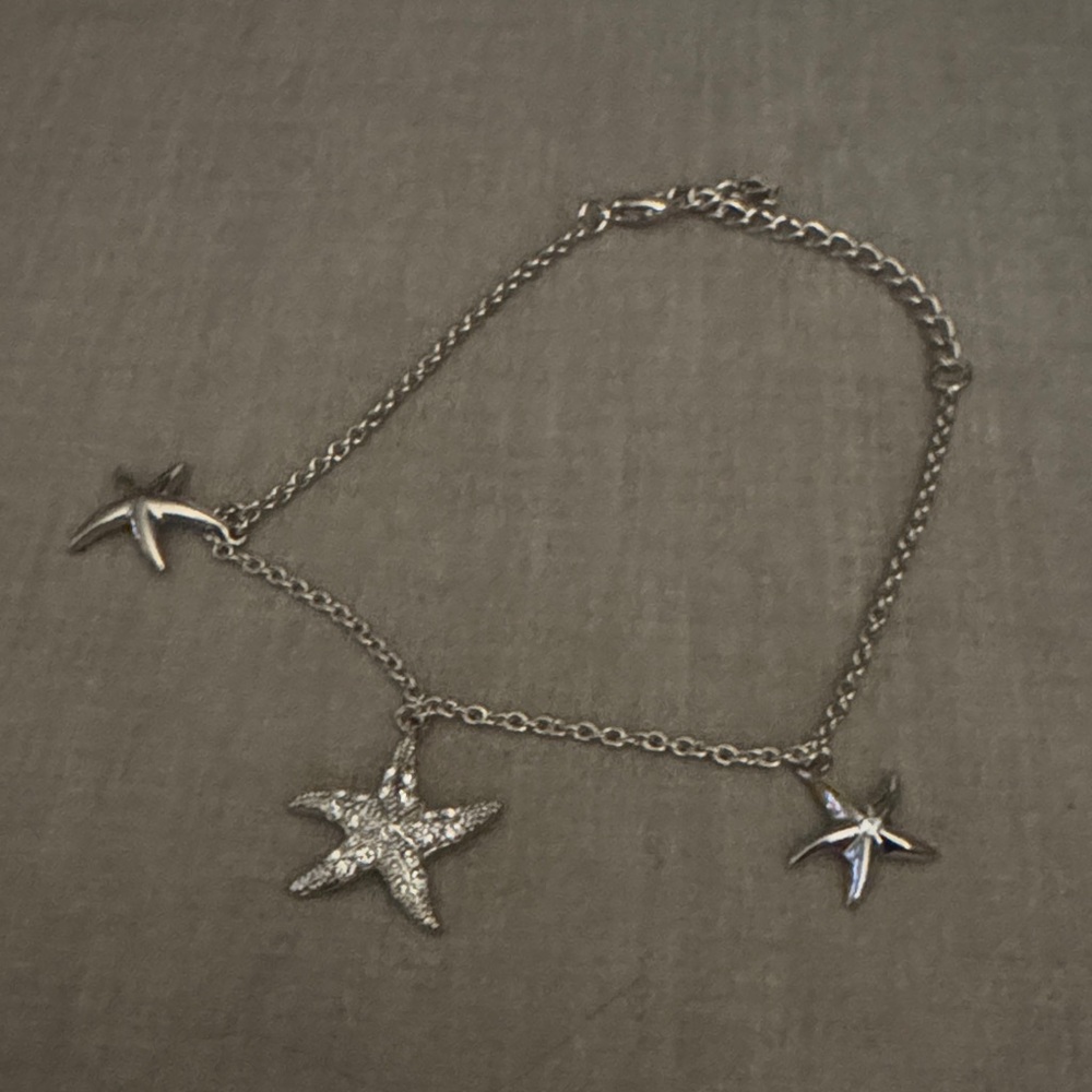 Silver Starfish Charm Bracelet